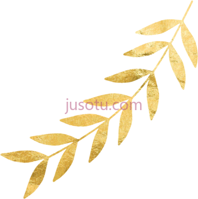 金叶,right gold leaf PNG