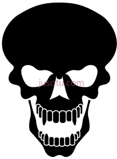 黑色头骨,black skull silhouette PNG