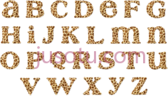豹纹字母表PNG