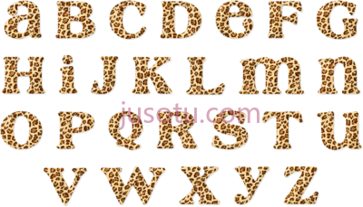 豹纹字母表,cheetah font leopard alphabet letters PNG