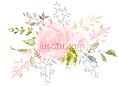淡粉色花,hand painted pale pink flower PNG