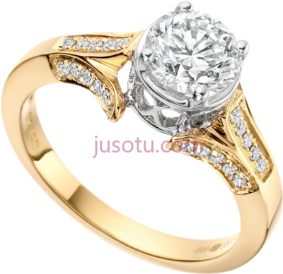 黄金订婚戒指钻石,yellow gold solitaire engagement ring diamond PNG