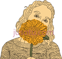 女孩向日葵花PNG