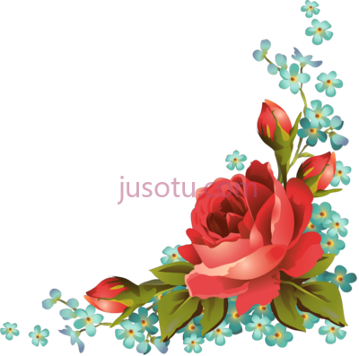 花卉玫瑰复古,art floral flowers roses corner vintage PNG