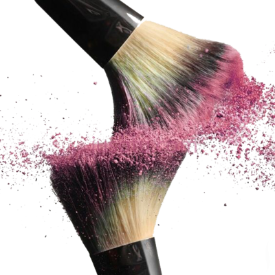 化妆品刷粉红色碰撞,art cosmetics brush blush pink collision PNG