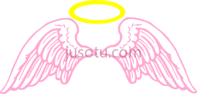 可爱粉色天使翅膀光环,cute pink angel wings halo PNG