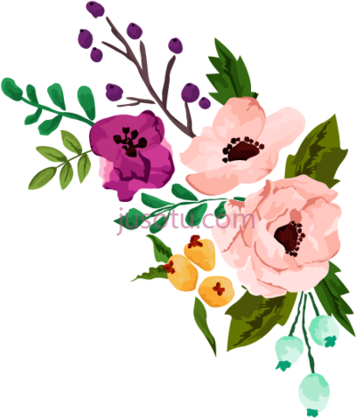水彩花,watercolor wedding flower PNG