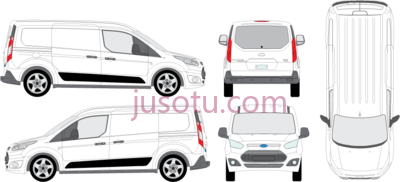 福特汽车,ford vehicle outline transit connect blueprint PNG
