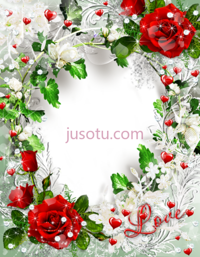 玫瑰爱情,beautiful rose frame love PNG