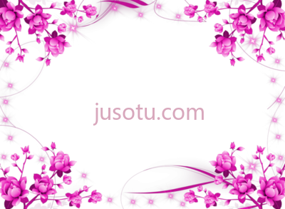 紫色花边,pink floral border purple flower PNG