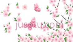 春天树枝粉红色花蝴蝶, PNG