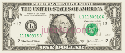 一元钞票,dollar one bill PNG