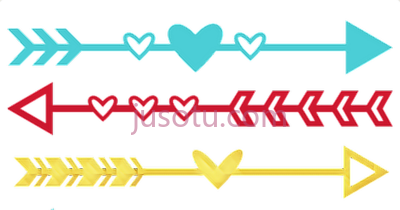 箭头分隔线,arrows hearts divider frame border PNG