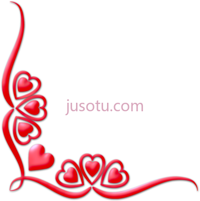 情人节,watercolor love corners valentine PNG