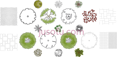 景观园林建筑,architecture symbols high landscape garden plan PNG