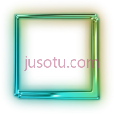 绿色霓虹正方形PNG