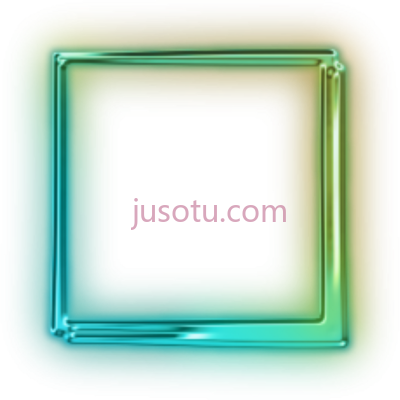 绿色霓虹正方形,green neon square PNG