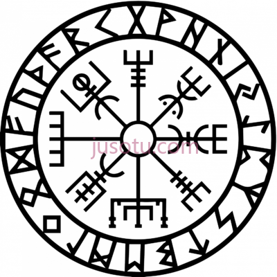 维京罗盘,vegvisir futhark PNG