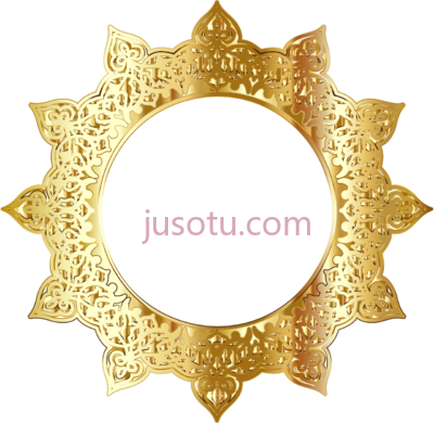 金圆框,golden round frame PNG