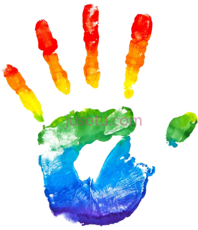 彩虹手印,rainbow handprint PNG