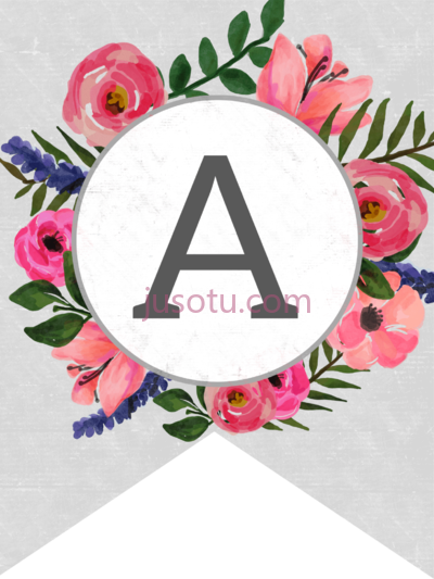 花卉字母,floral alphabet banner letters PNG