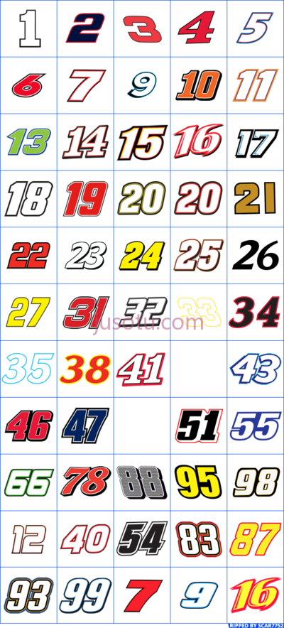 纳斯卡赛车,nascar numbers PNG