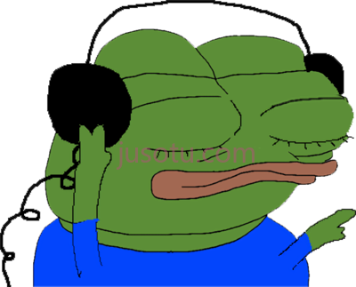 佩佩听音乐,pepe listening to music PNG