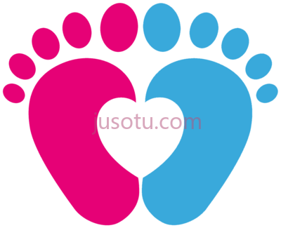 粉色婴儿脚印,pink baby footprints black and white PNG