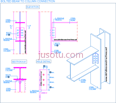 建筑钢梁,construction details cad blocks steel beams PNG