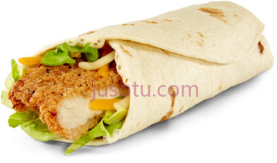 脆皮烤鸡肉,crispy or grilled chicken wrap mcdonalds chipotle bbq snack PNG