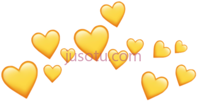 黄心,yellow heart emoji crown PNG