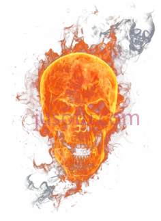 头骨火焰燃烧PNG