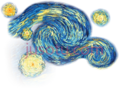 梵高星夜天空PNG