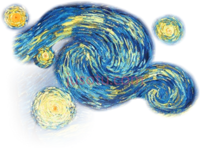 梵高星夜天空,starrynight sky swirls vangogh stars PNG