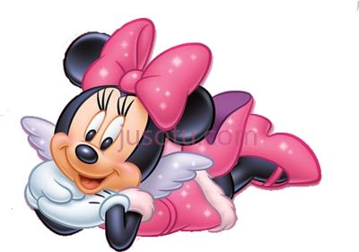 米老鼠,minnie rosa deitada PNG