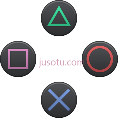 索尼游戏机按钮,playstation logo 4 buttons PNG