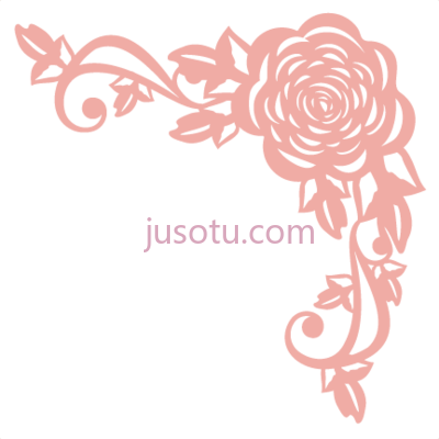 玫瑰角花枝,rose corner flourish cut file cute PNG