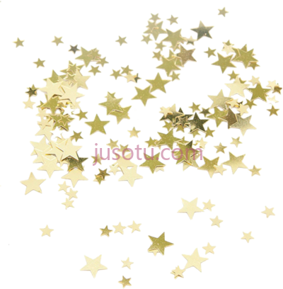 金星五彩纸屑,gold art star confetti PNG