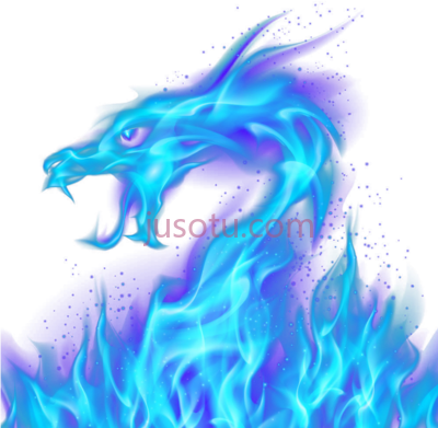 蓝烟火焰龙,mq fire blue smokes dragon flames PNG
