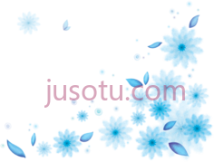 水彩花边蓝角PNG