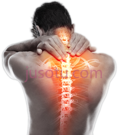 男人背后支撑脖子脊柱,thoracic pain PNG