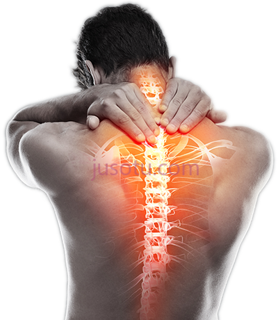 男人背后支撑脖子脊柱,man's back from behind holding his neck spine PNG