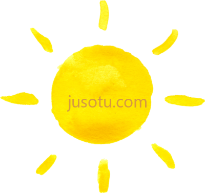 水彩太阳,watercolor sun PNG