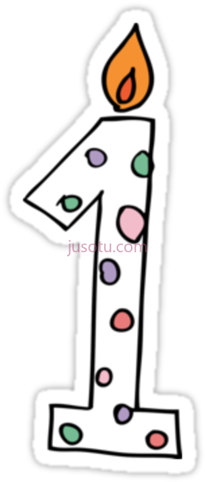 生日蜡烛,first birthday candle number one PNG