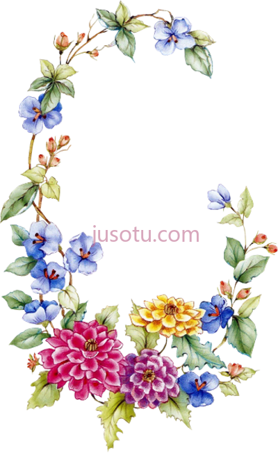 花环镶边框复古,floral garland borders and frames vintage flowers PNG