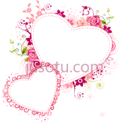 心形粉红色花朵PNG