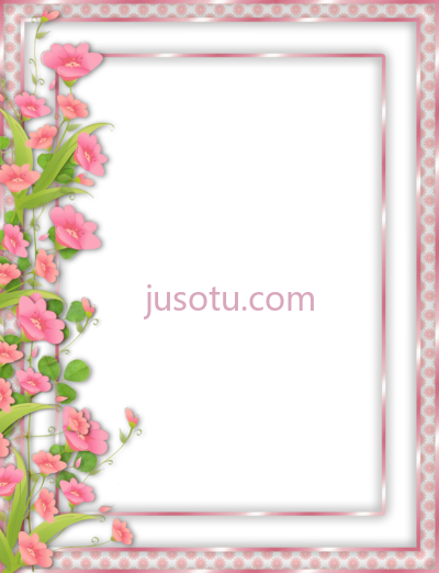 粉红色花框花边,pink flowers frames and borders PNG